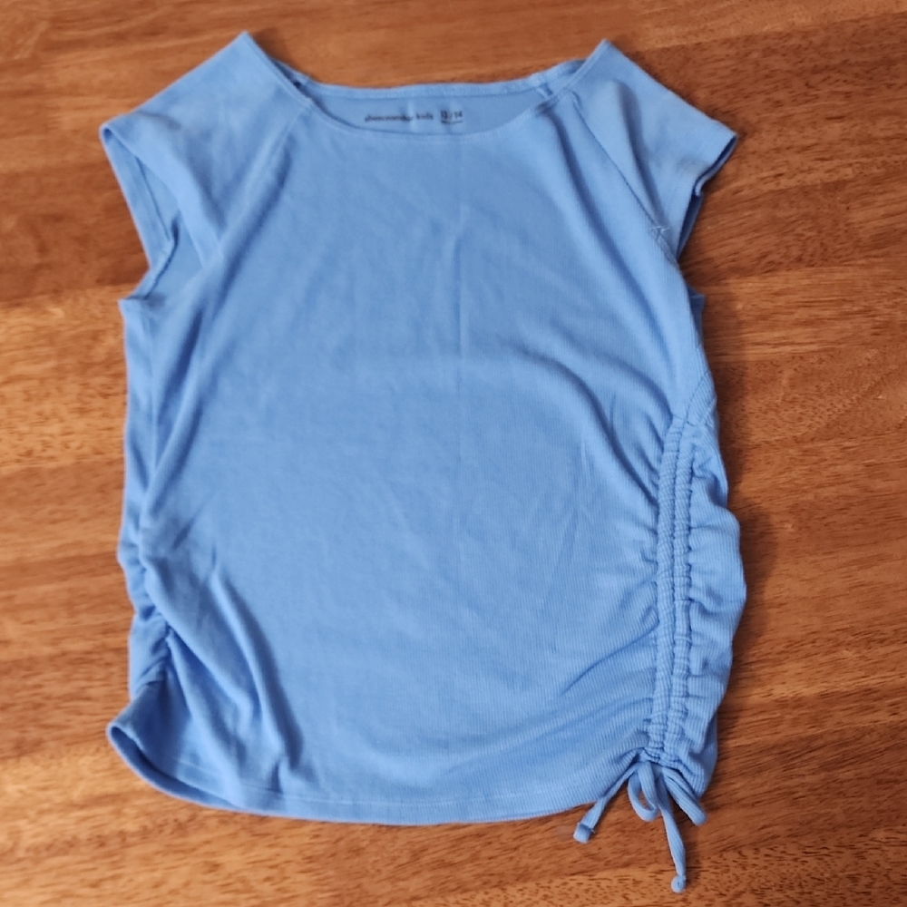 Abercrombie Kids Light Blue Ruched Side Tee